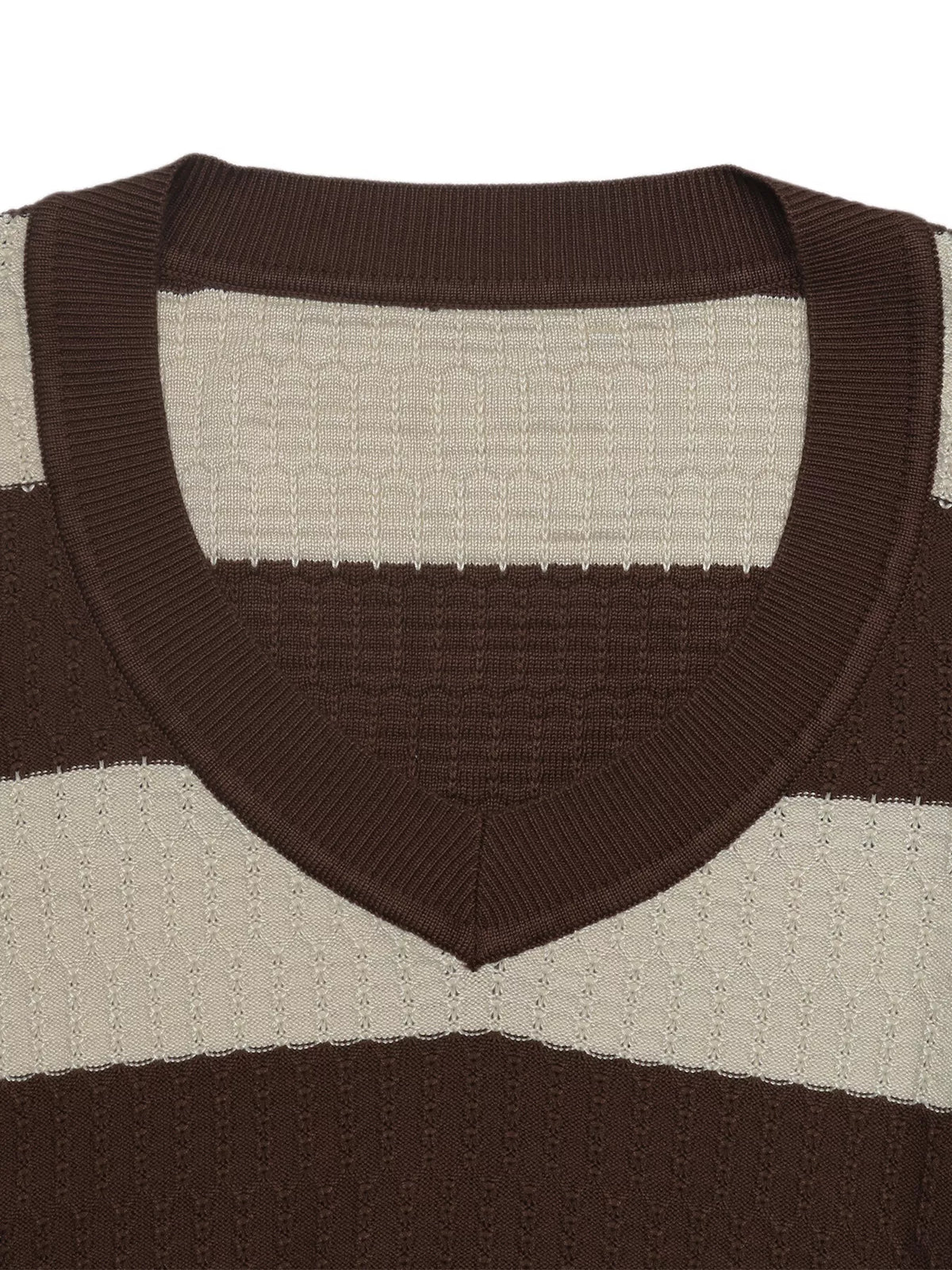 Striped V-Neck Knit Top - Draped in Grace