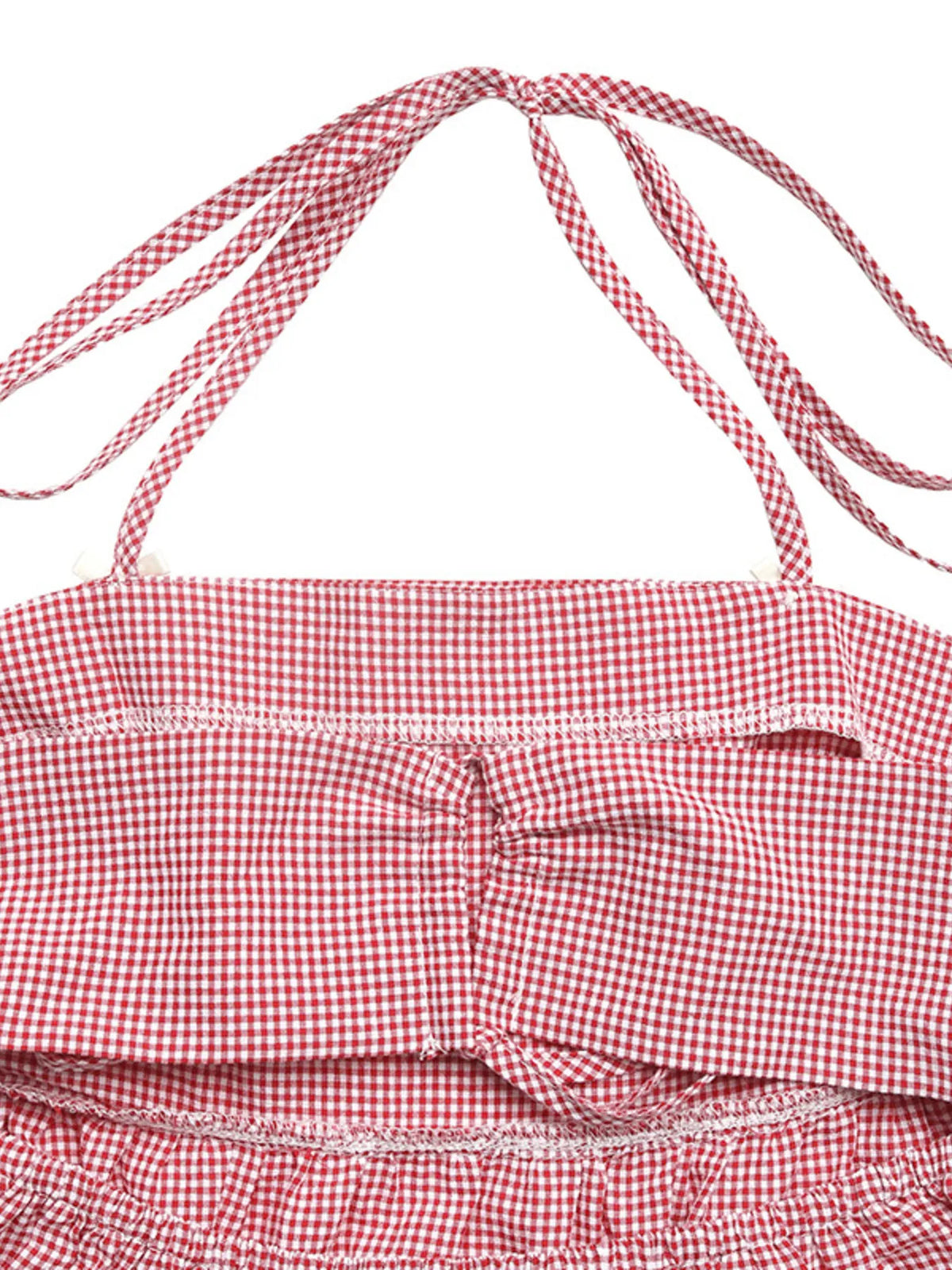 Gingham Halter Neck Cami Top - Draped in Grace