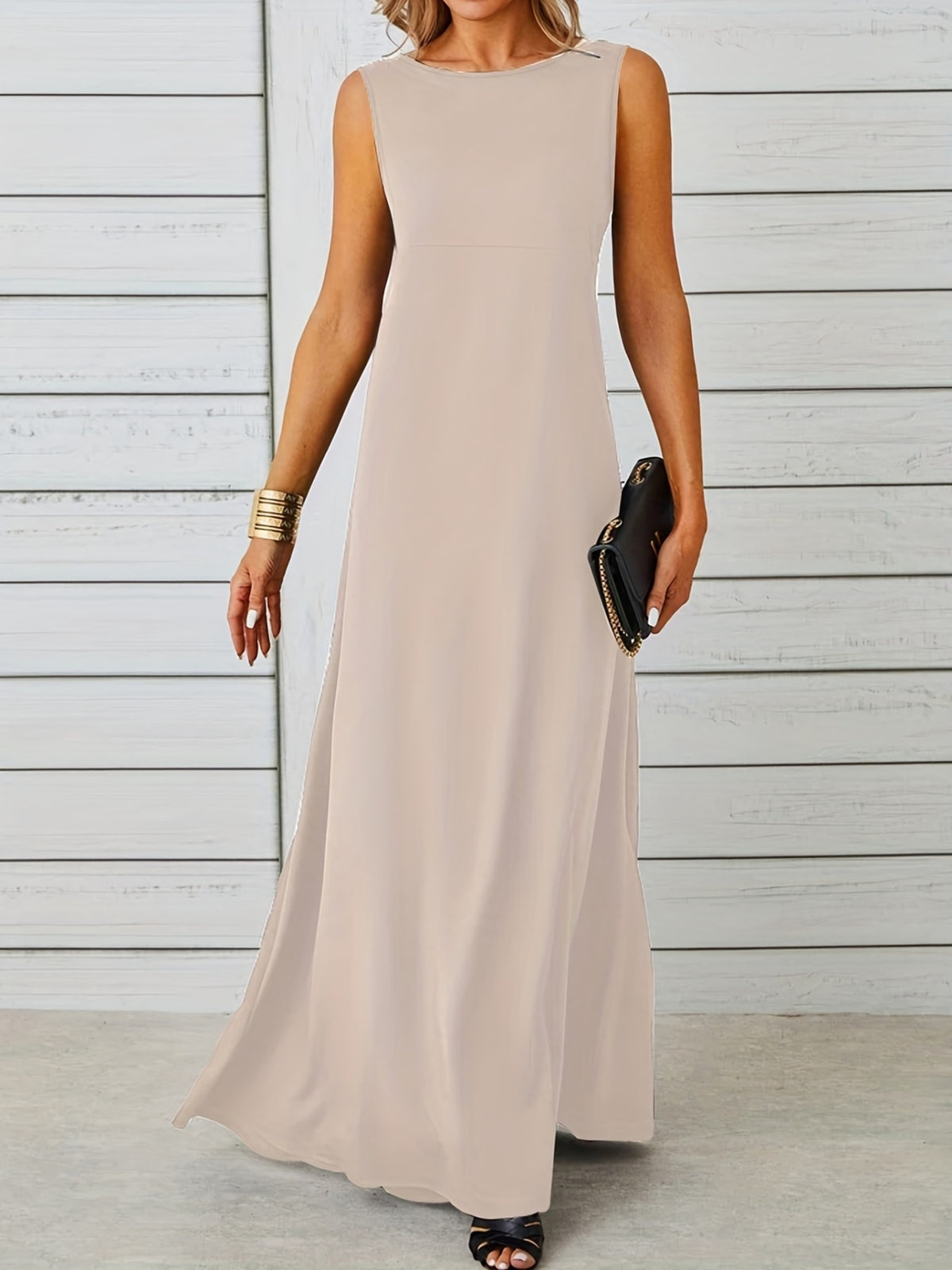 Sleeveless Flowy Maxi Dress - Draped in Grace