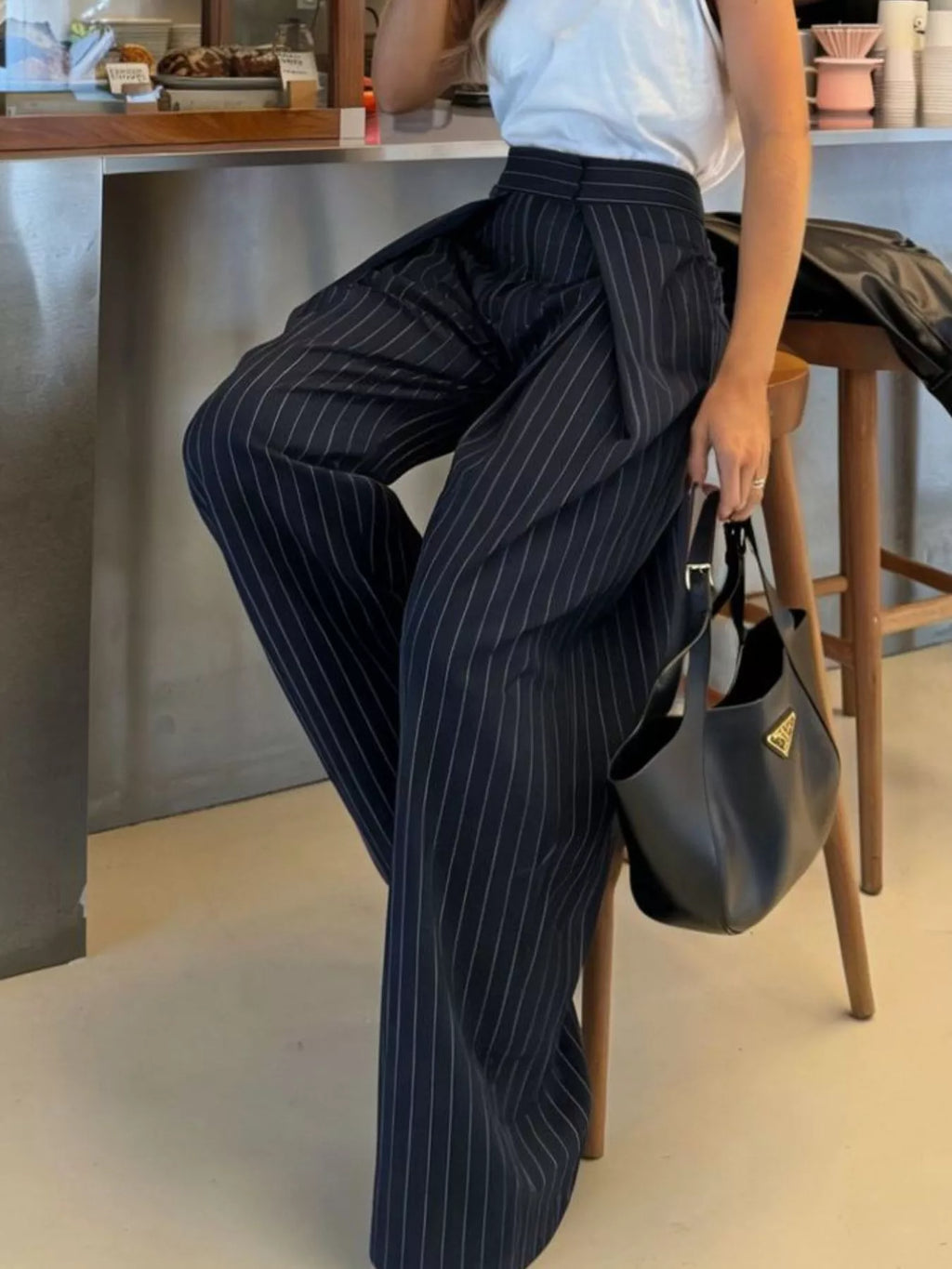 High-Waisted Wide-Leg Pants - Draped in Grace