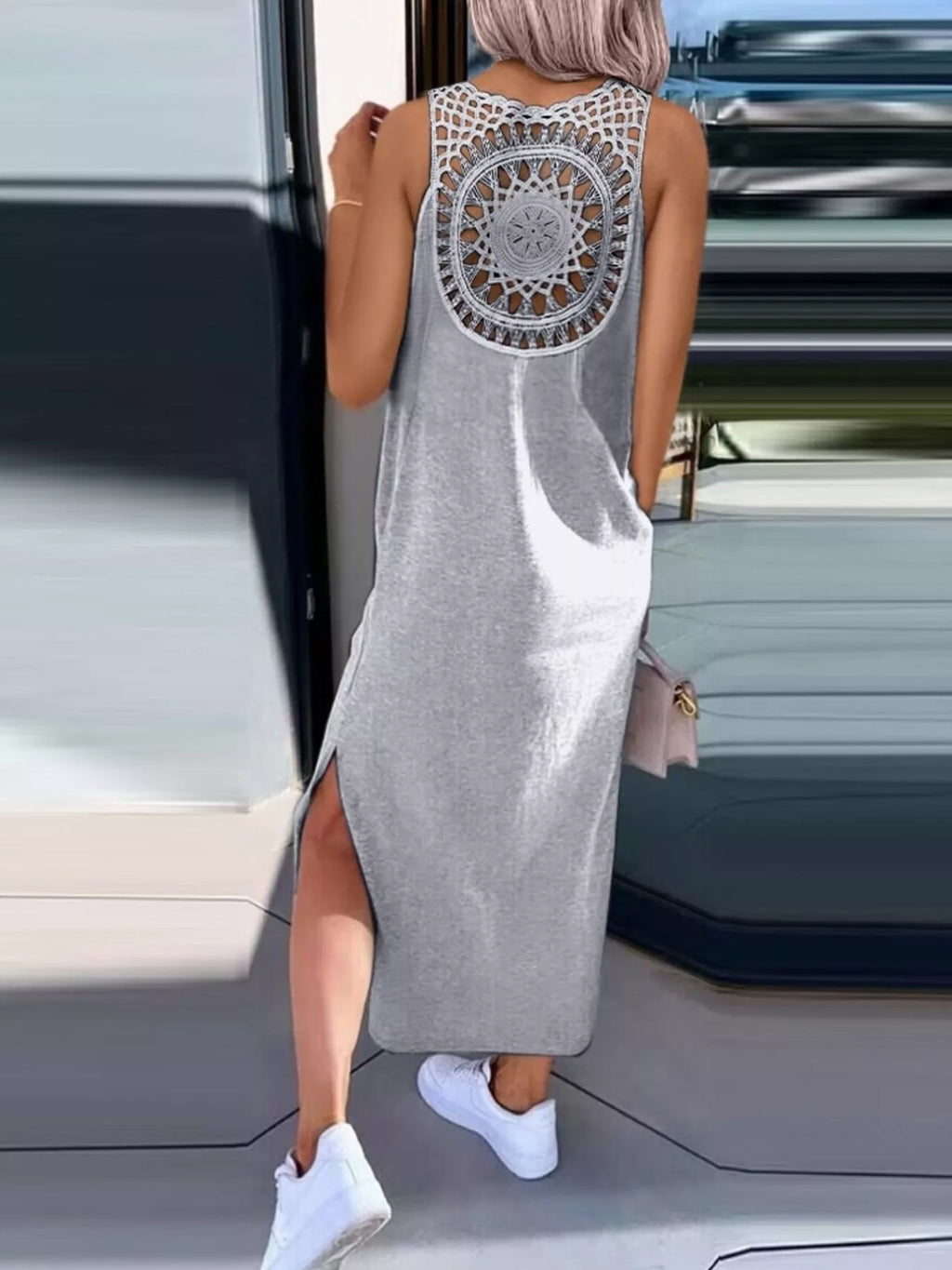 Side Slit Sleeveless Maxi Dress - Draped in Grace