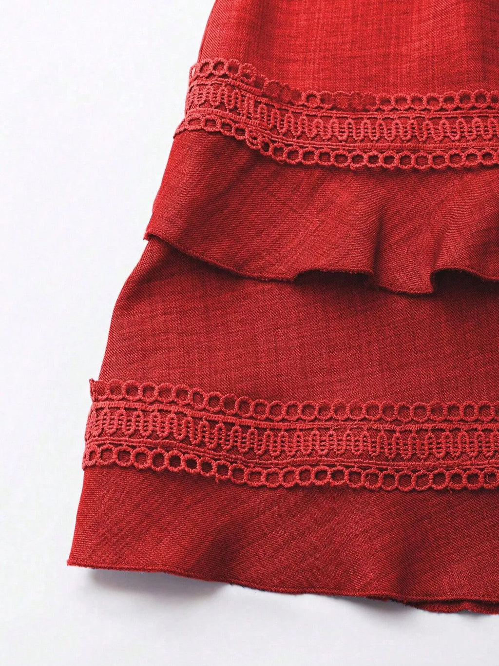 Lace Detail V-Neck Mini Dress - Draped in Grace
