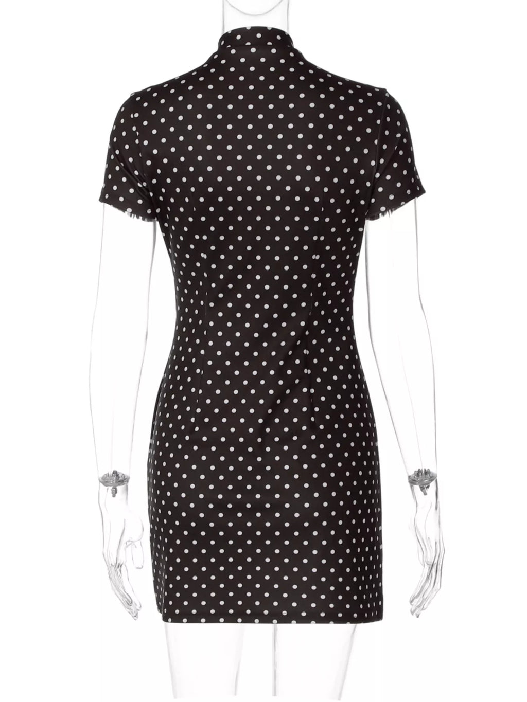 Polka Dot Cut-Out Front Mini Dress - Draped in Grace