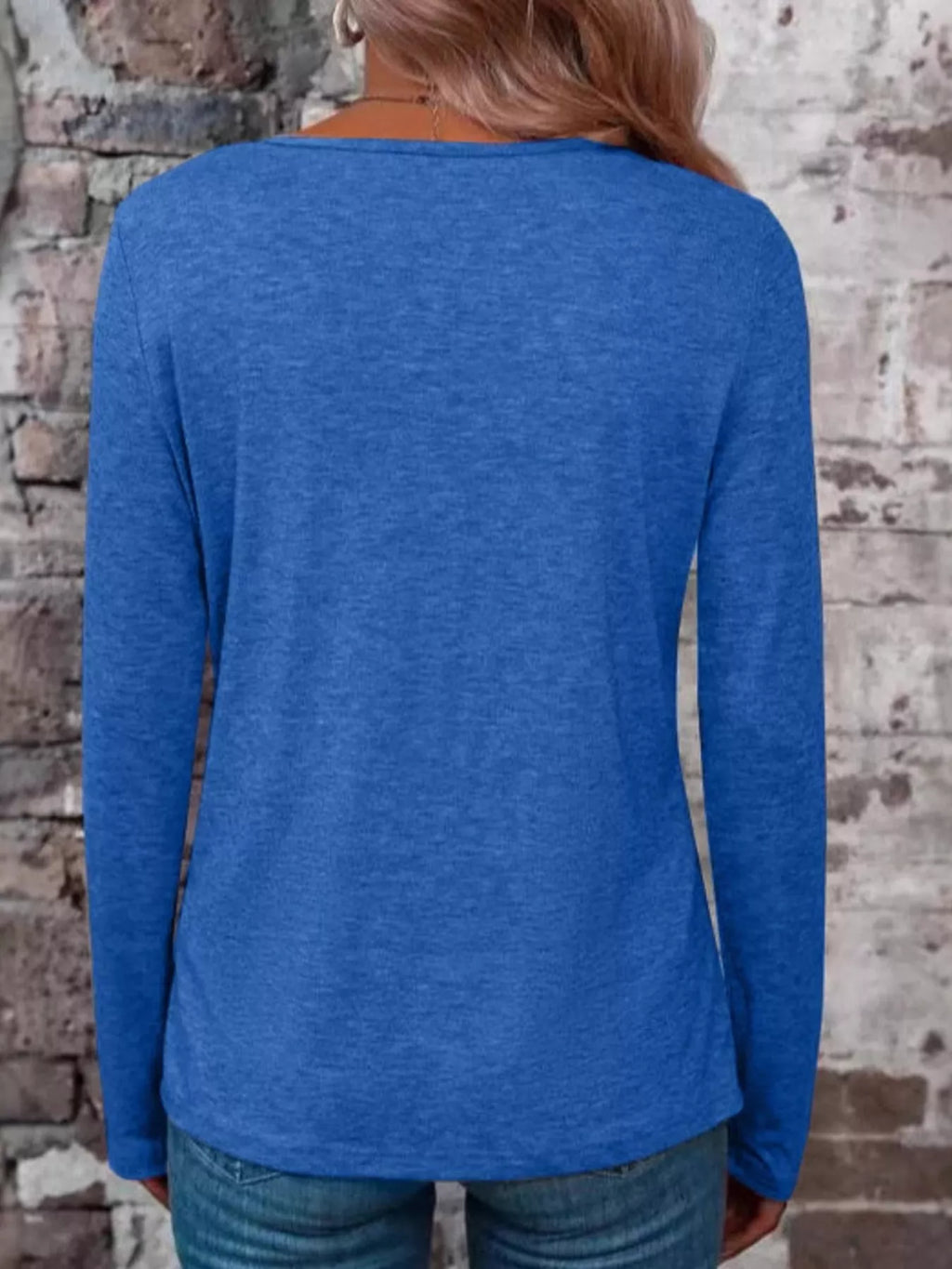 Crisscross V-Neck Long Sleeve T-Shirt - Draped in Grace