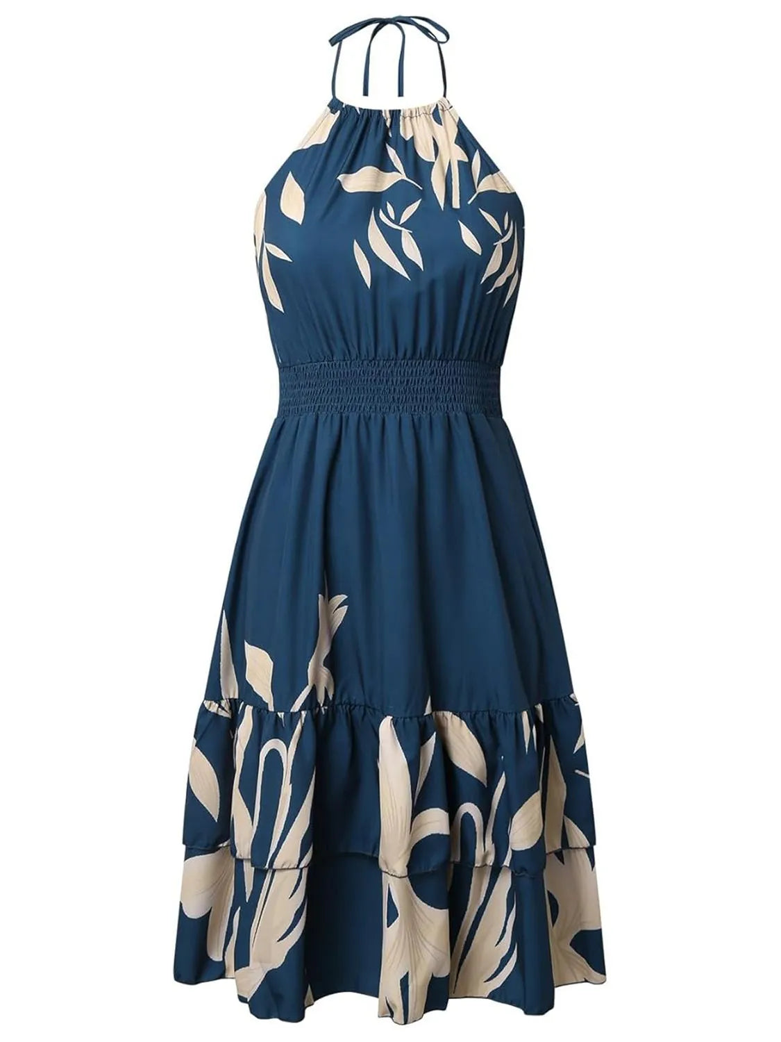 Paisley Print Halter Neck Mini Dress - Draped in Grace