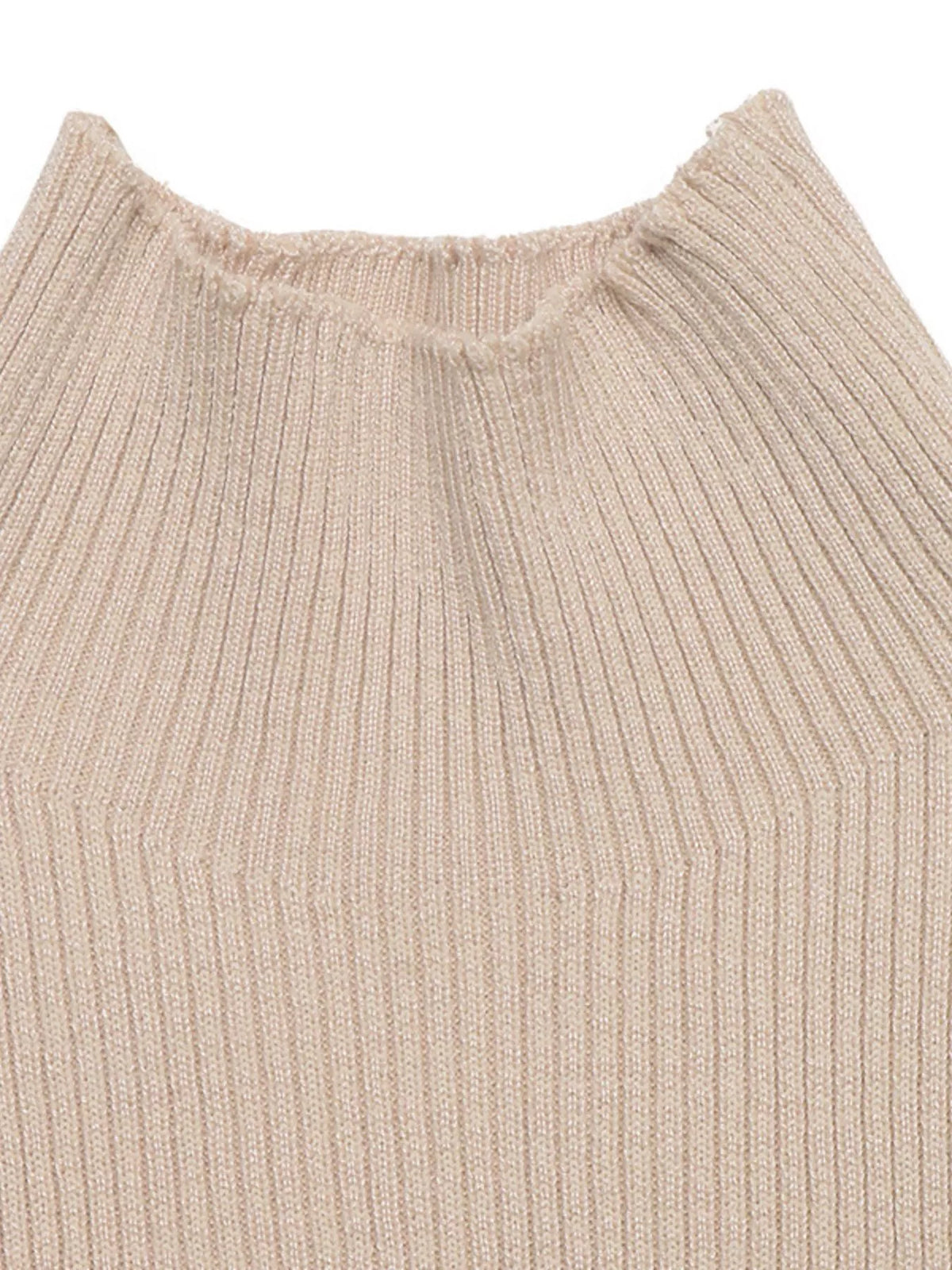 Ribbed Mock Neck Flare Sleeve Sweater Dress - Draped in Grace