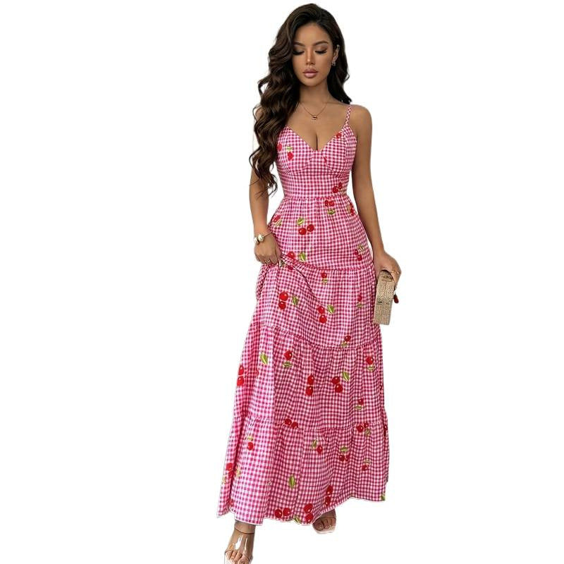 Fitted-waist Multi-layered Long Camisole Dress - Draped in Grace