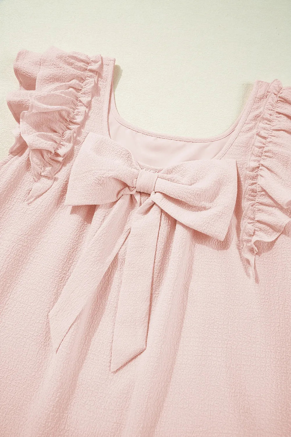 Ruffle Sleeve Bow Back Mini Dress - Draped in Grace