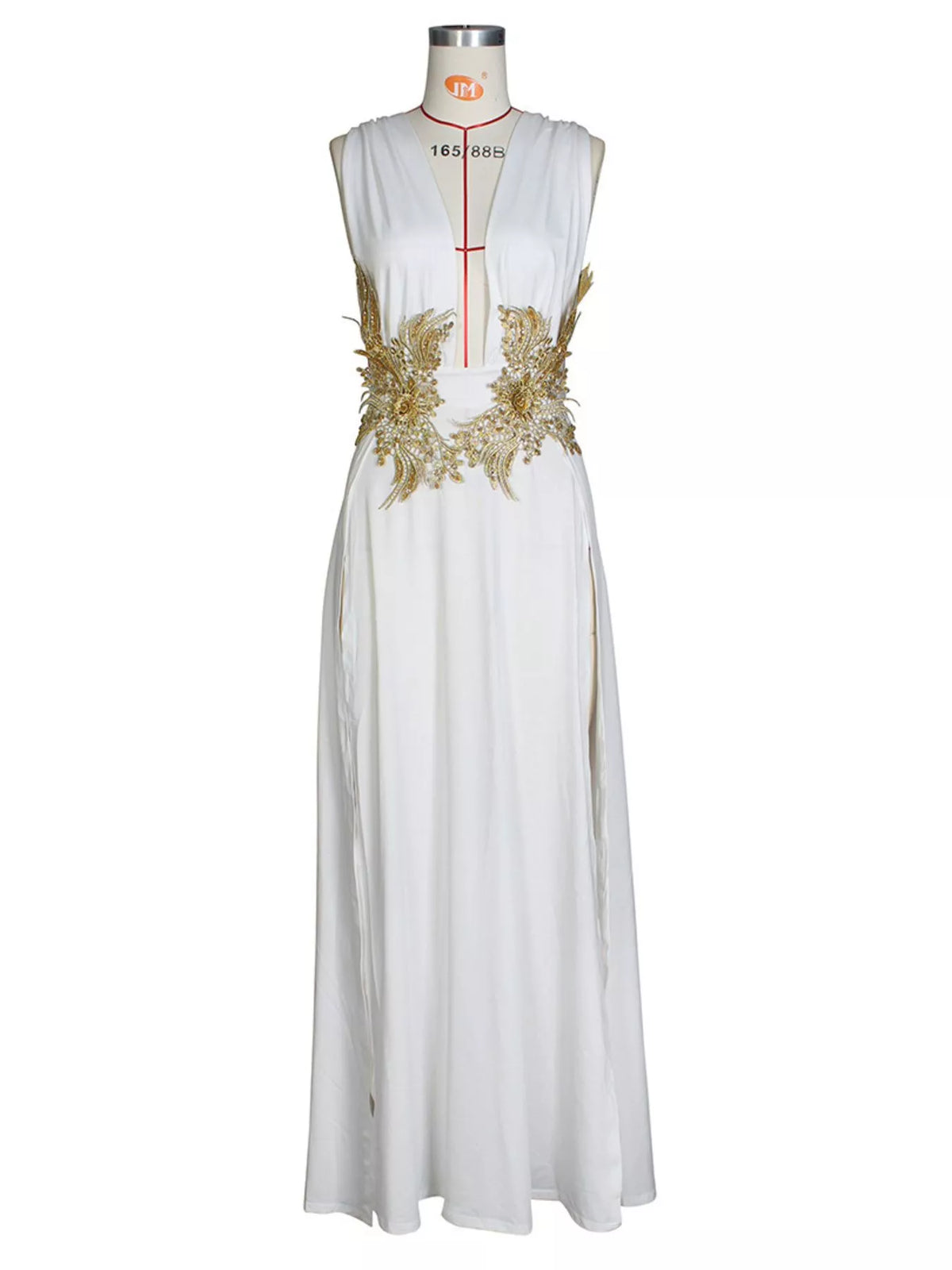 Deep V-Neck High Slit Maxi Dress - Draped in Grace