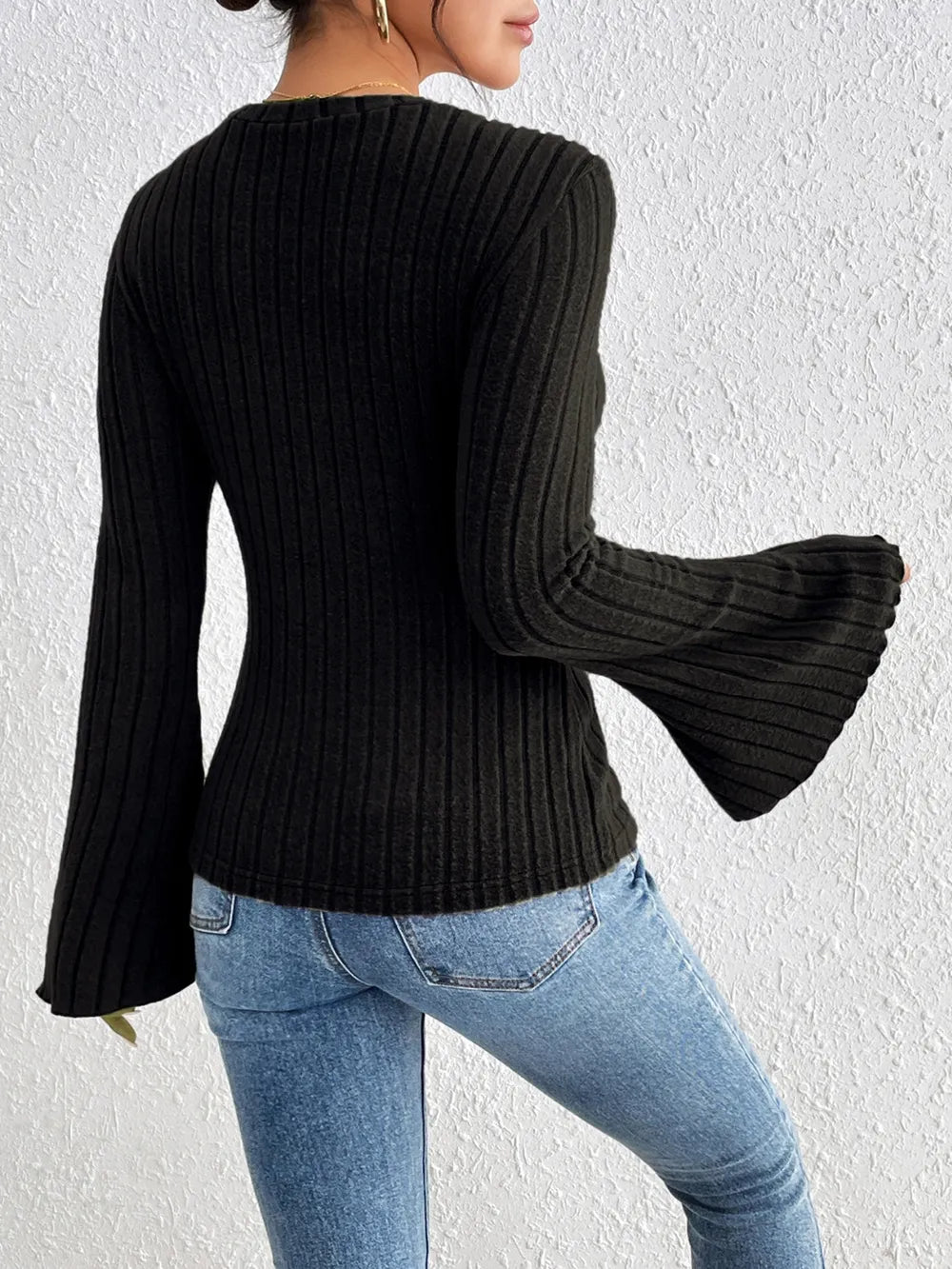 Honey Round Neck Flare Sleeve T-Shirt - Draped in Grace