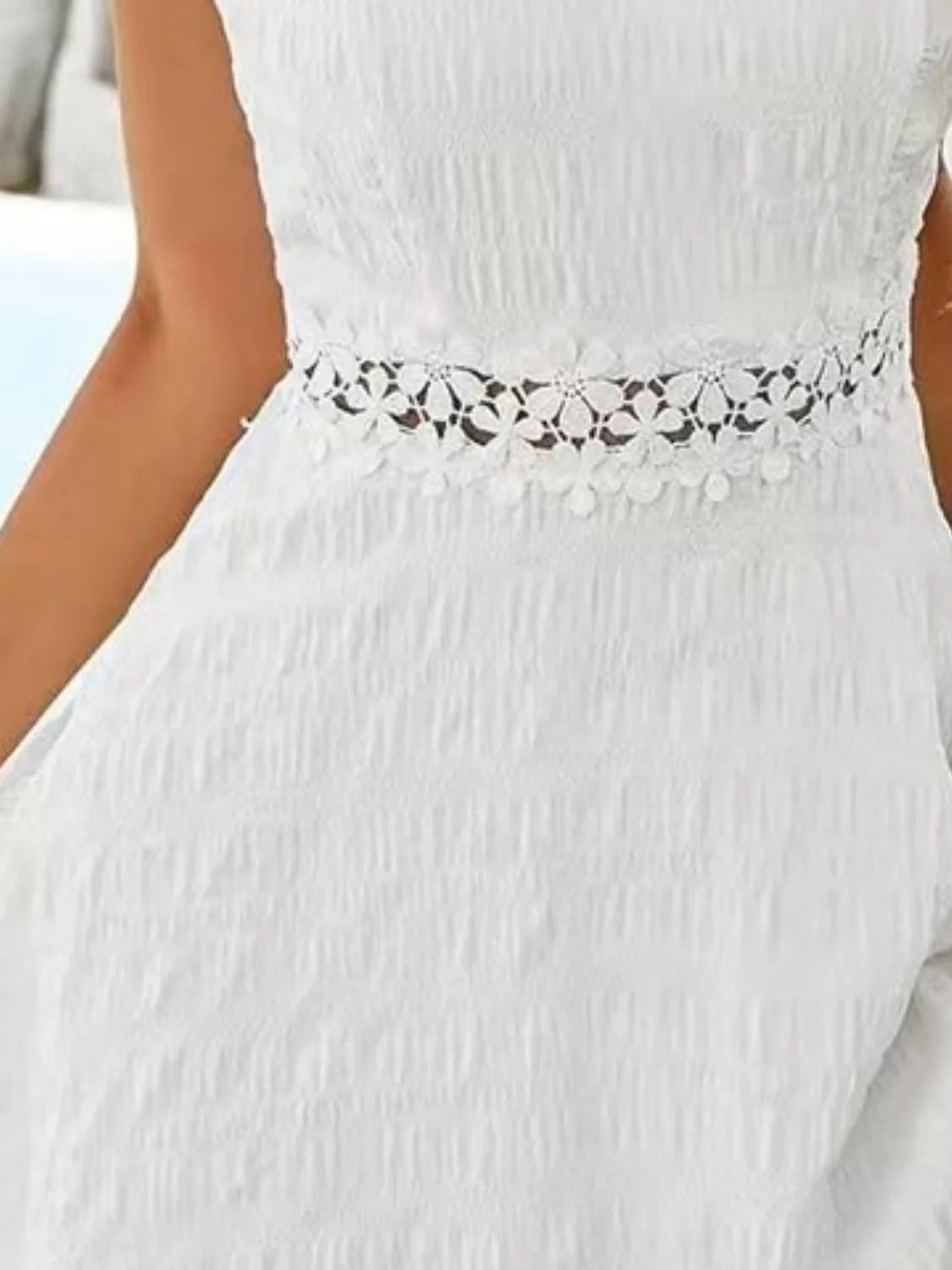 Lace Detail V-Neck Mini Cami Dress - Draped in Grace