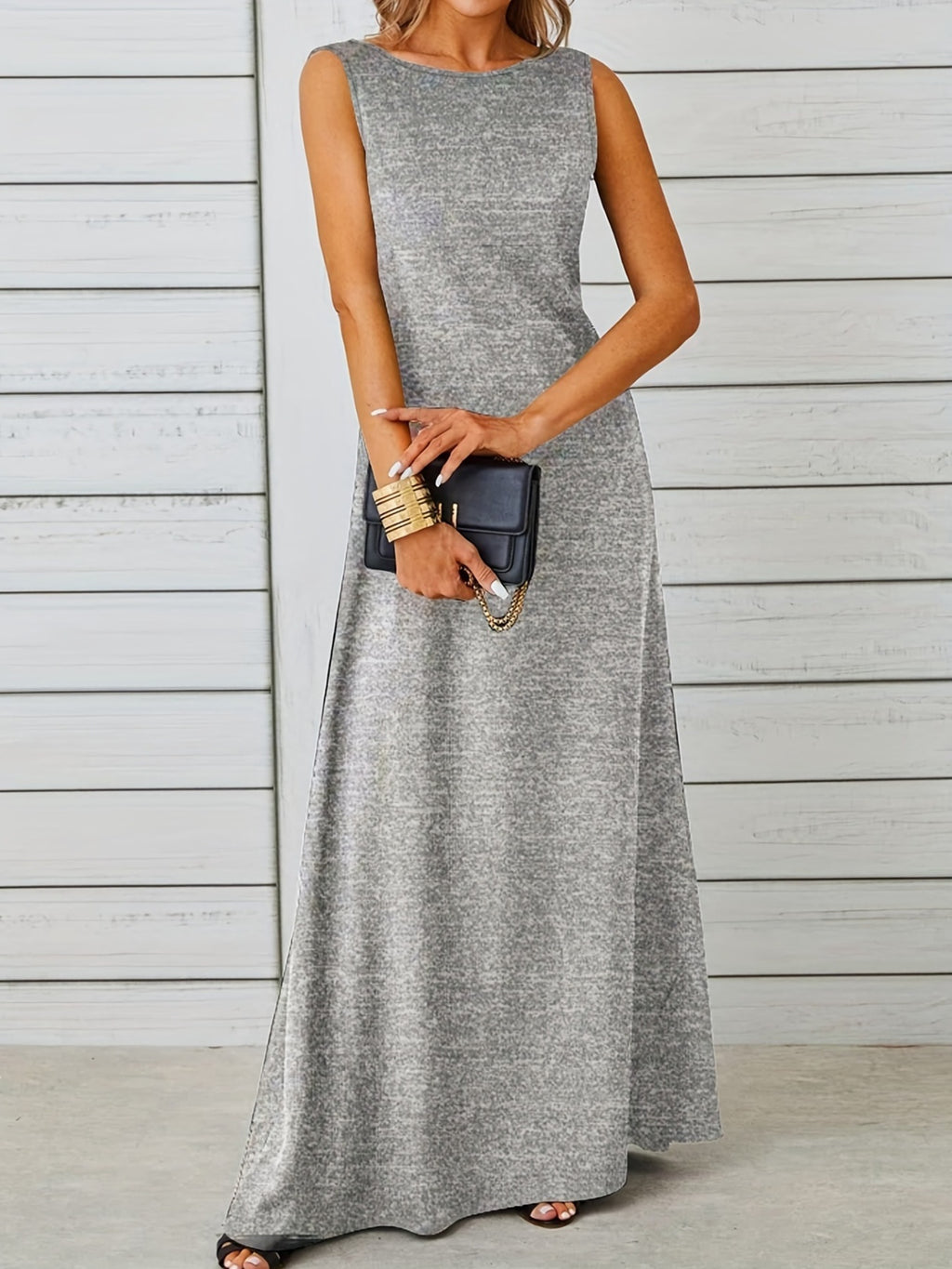 Sleeveless Flowy Maxi Dress - Draped in Grace