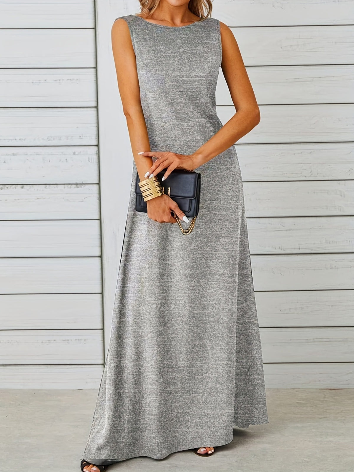 Sleeveless Flowy Maxi Dress - Draped in Grace