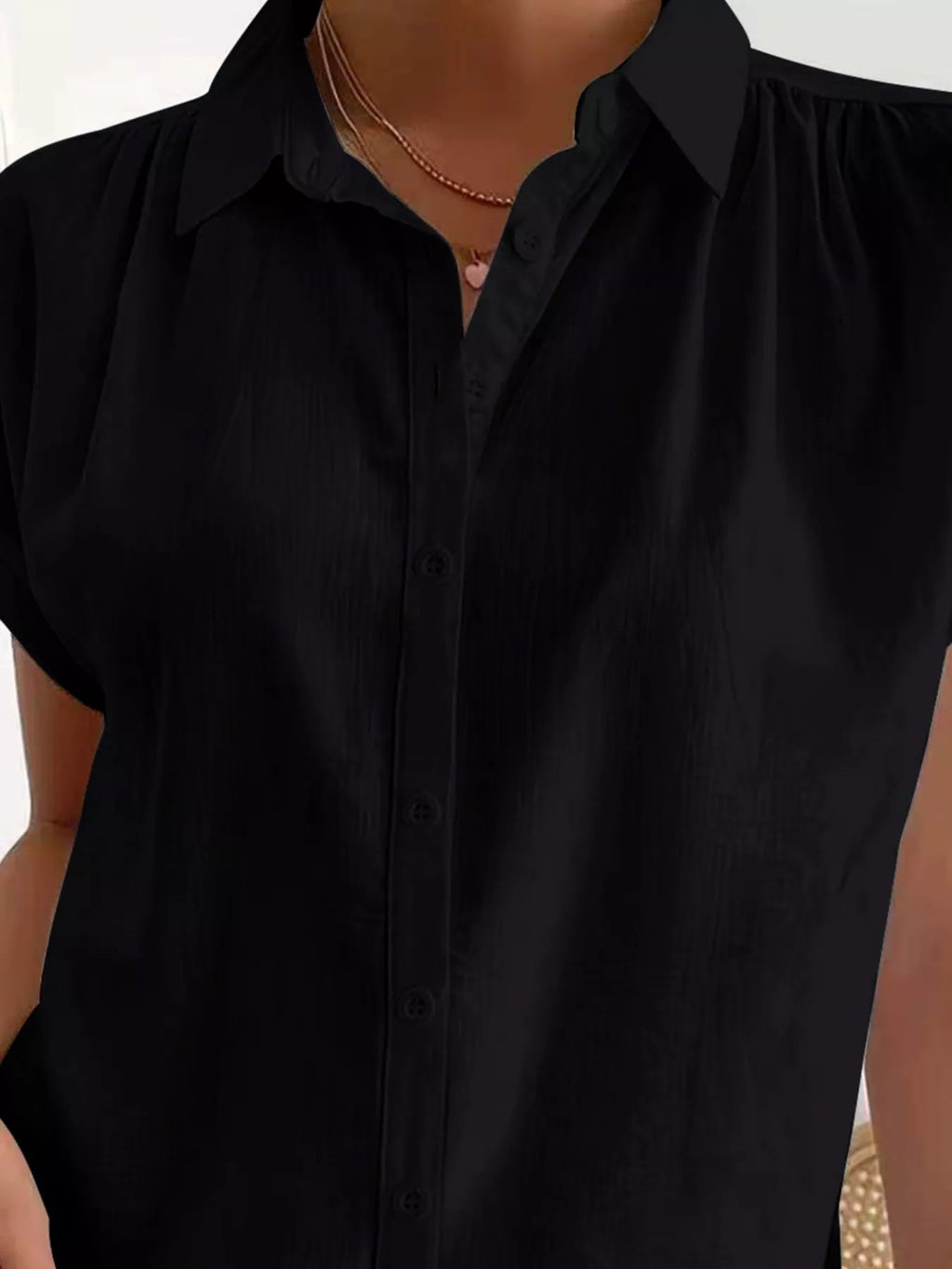 Button-Down Short Sleeve Shirt - Draped in Grace