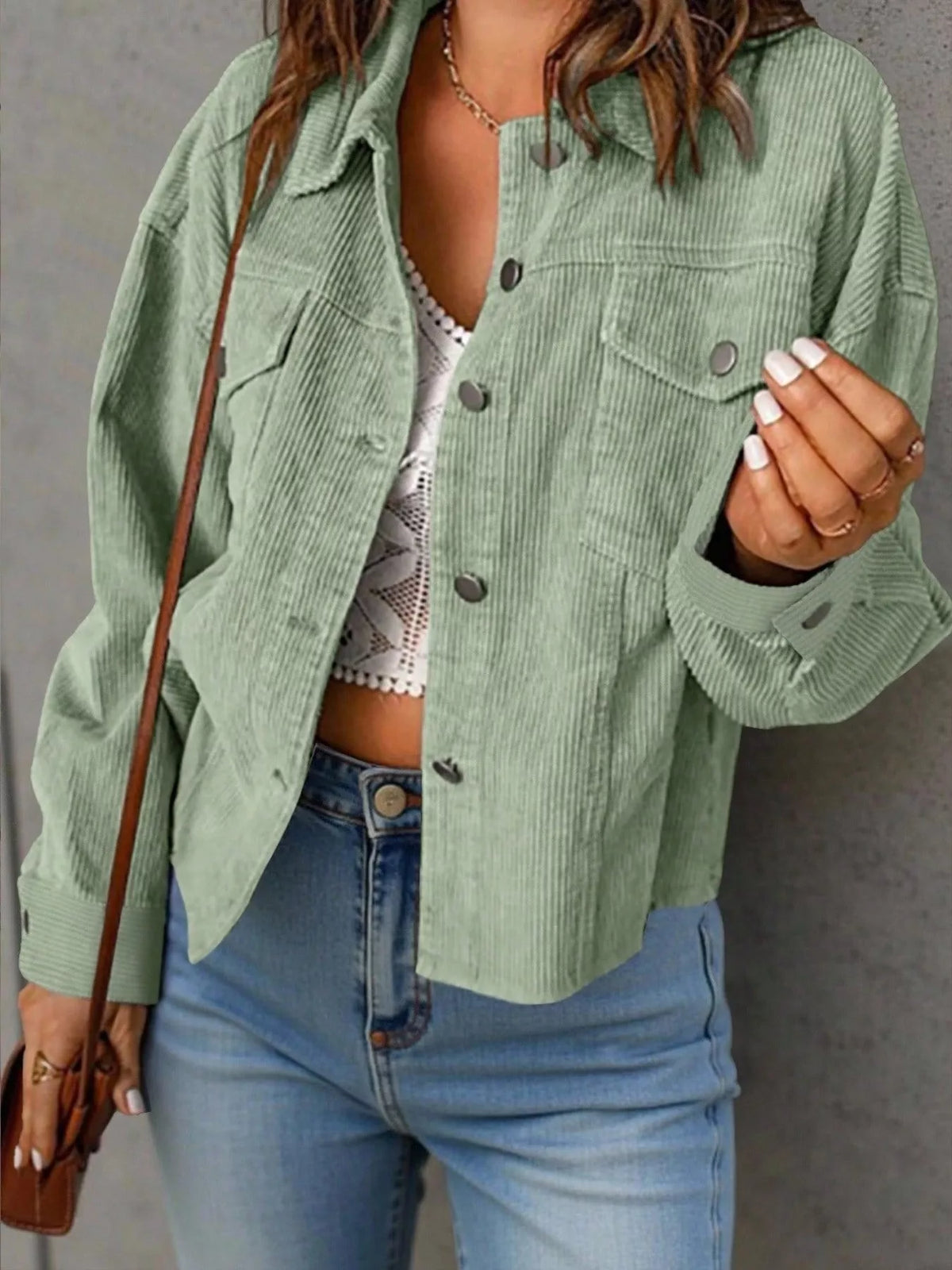 Corduroy Button-Down Shacket - Draped in Grace