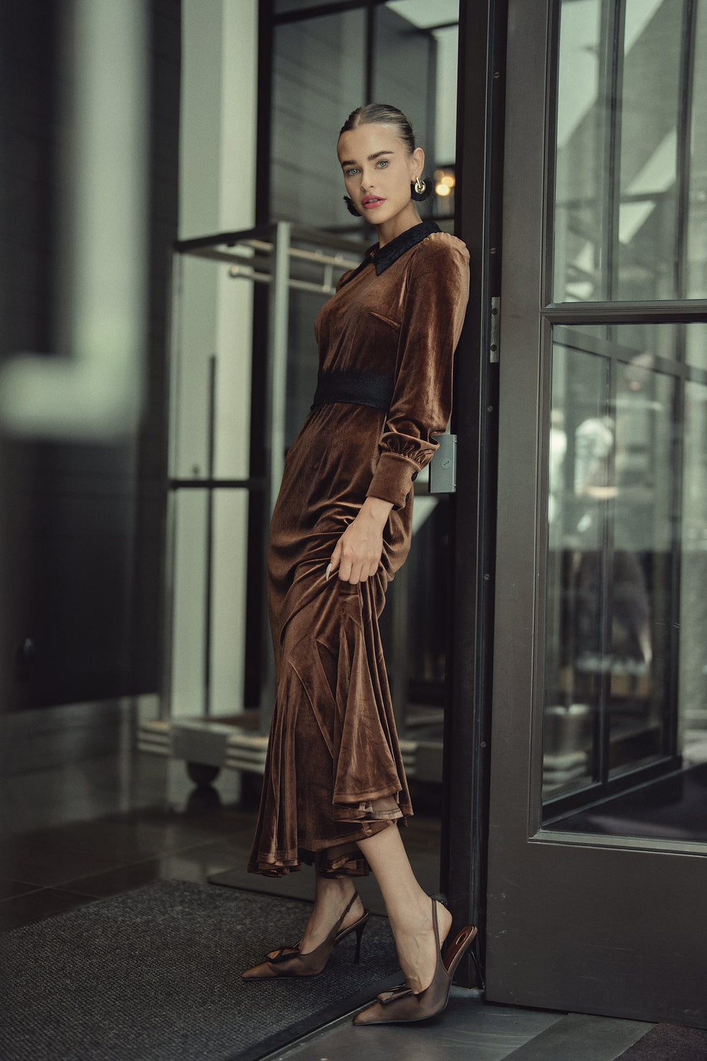 Bianca Dress- Velvet with Lace