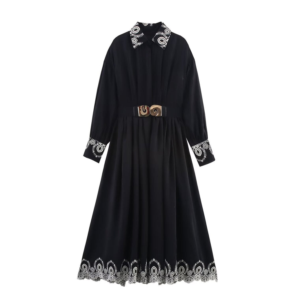 Elegant Embroidered Dress, Central Park | Women - BYMANYC ® New York - Draped in Grace