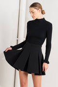 NIGHT SHIFT BLACK WOVEN MINI SKIRT
