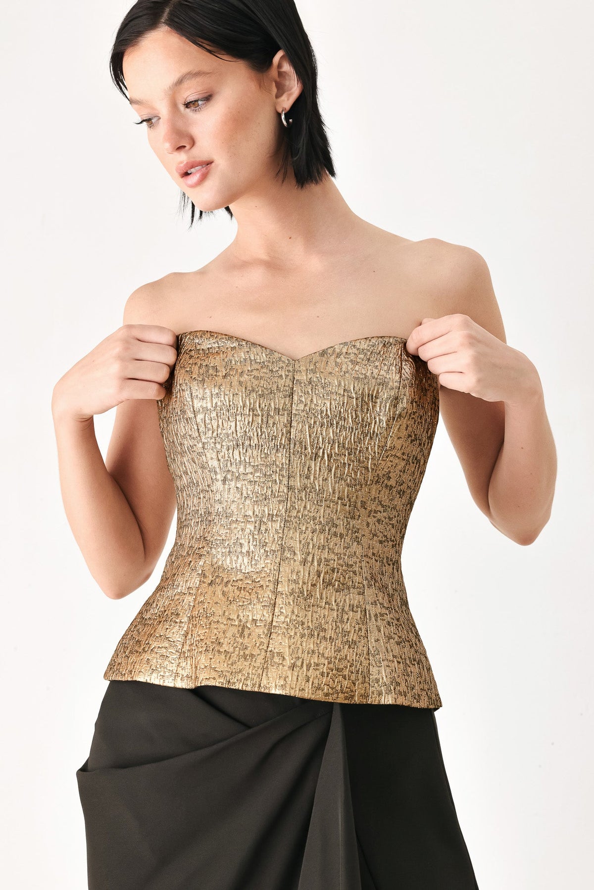 GOLD RUSH METALLIC SWEETHEART TUBE TOP