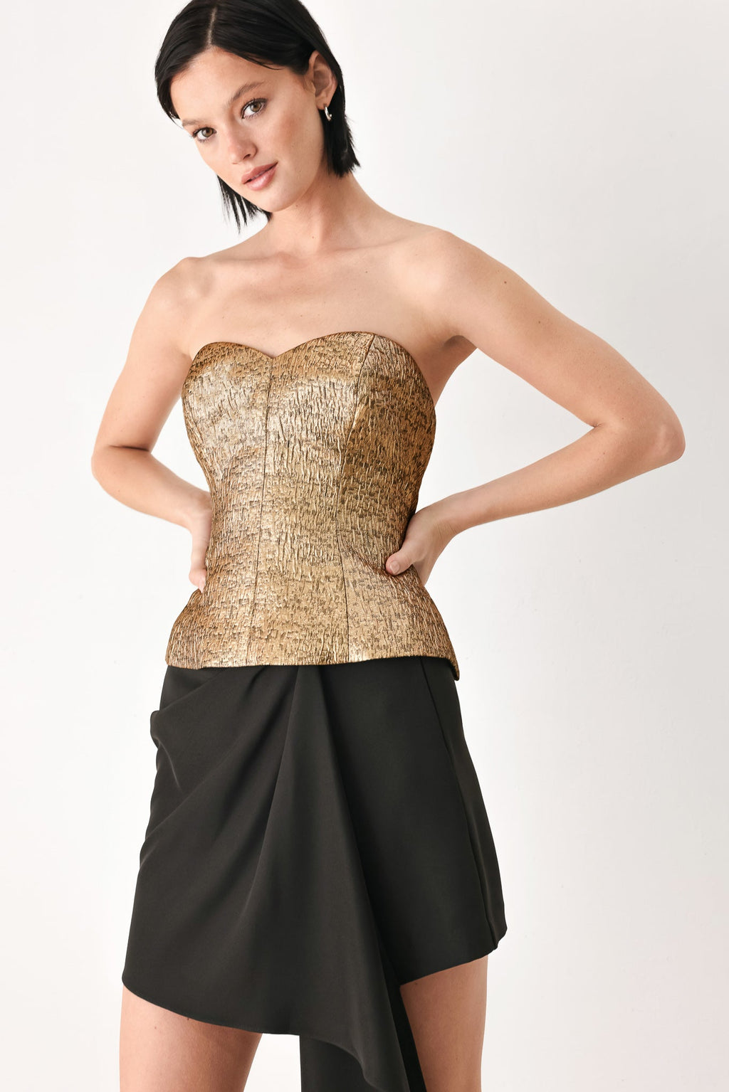GOLD RUSH METALLIC SWEETHEART TUBE TOP
