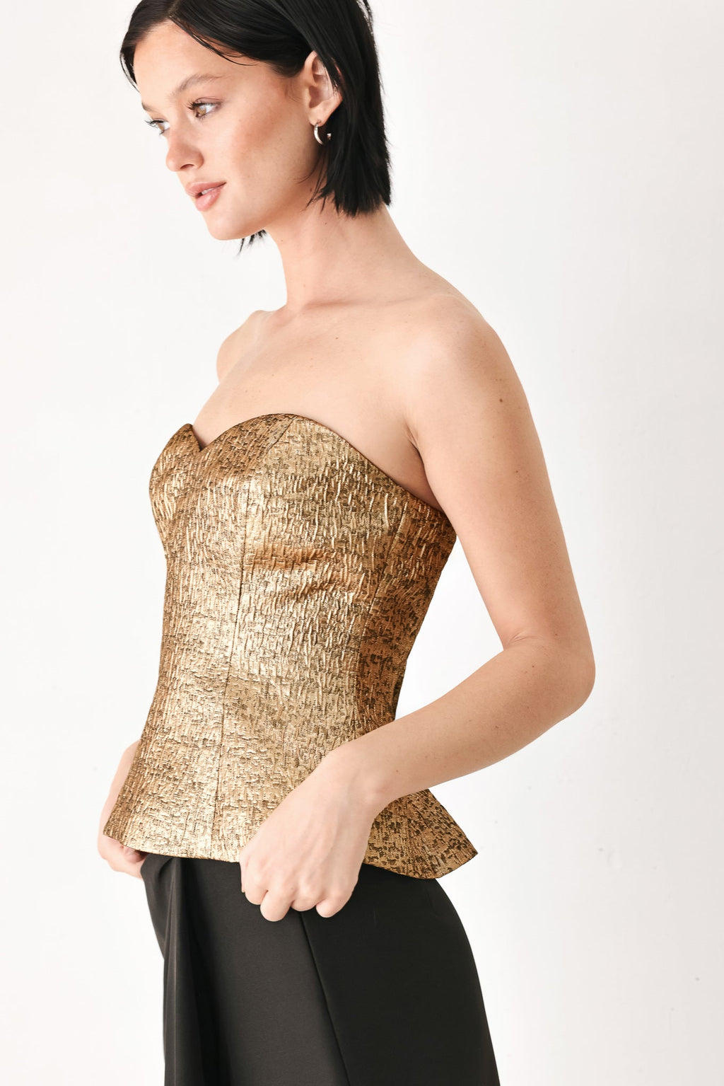 GOLD RUSH METALLIC SWEETHEART TUBE TOP
