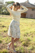 Floral Open Stitch Cardigan- Butter Yellow
