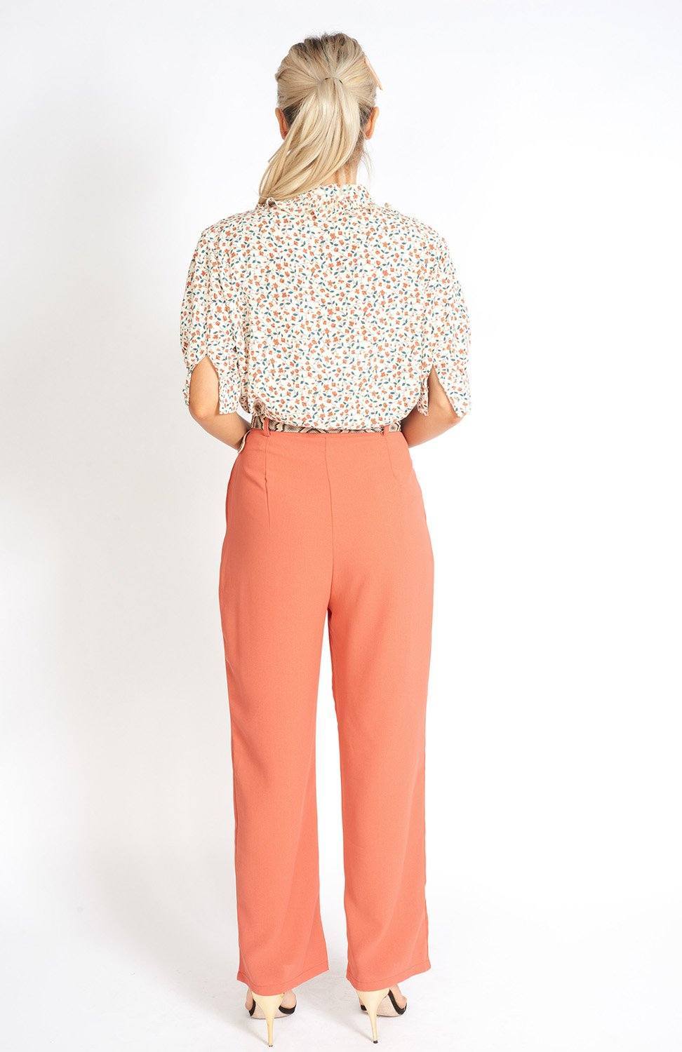 Lou Collared Retro Chiffon Top