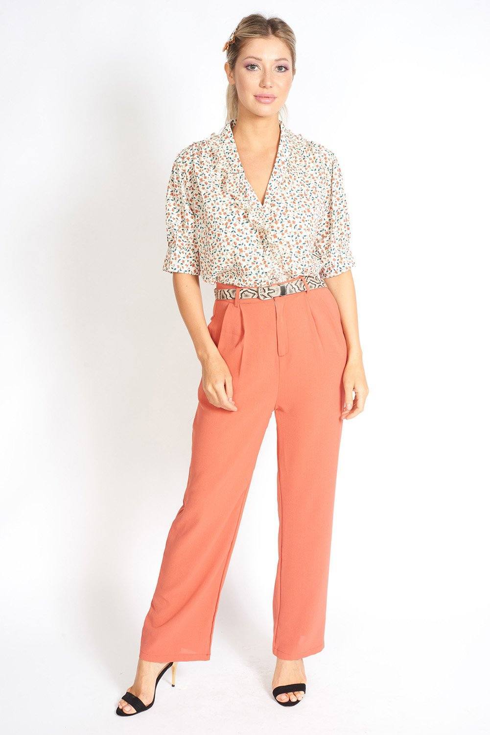 Lou Collared Retro Chiffon Top