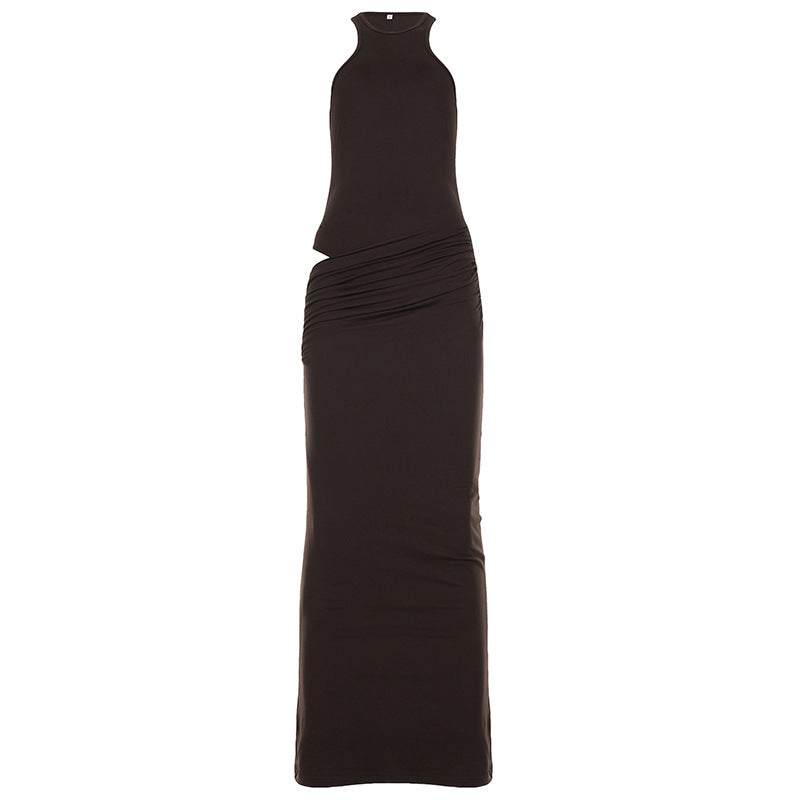 French Elegant Women Halter Dress