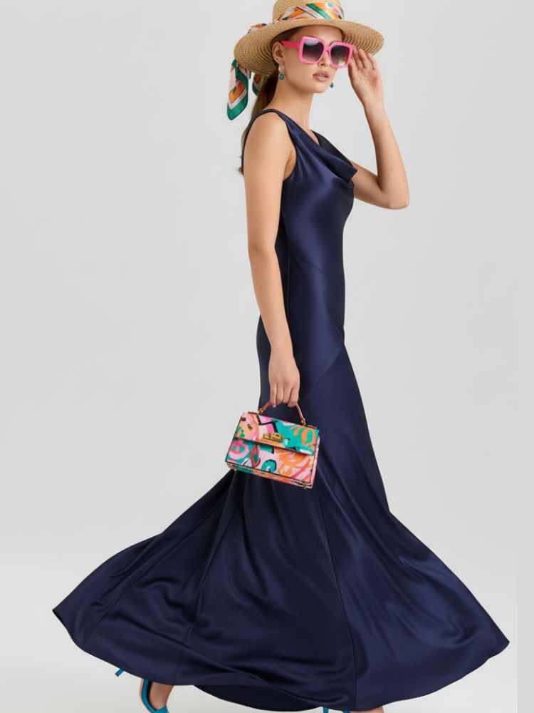 Off-The-Shoulder Fitted Chiffon Dress, Upper West Side, BYMANYC New York. - Draped in Grace