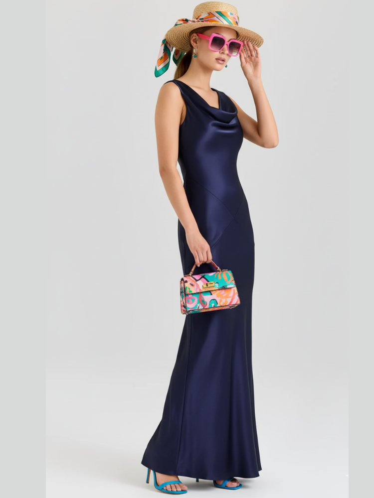 Off-The-Shoulder Fitted Chiffon Dress, Upper West Side, BYMANYC New York. - Draped in Grace