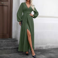 Solid-color Casual Commuter Womens Dress - Draped in Grace