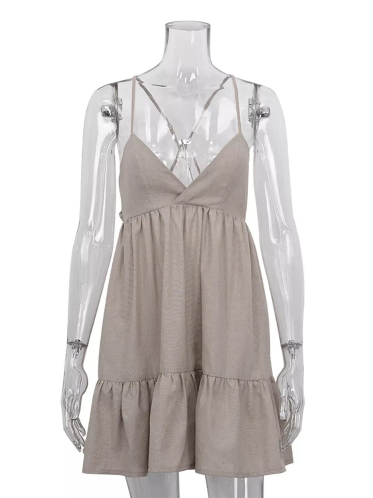 Backless Spaghetti Strap Mini Dress - Draped in Grace