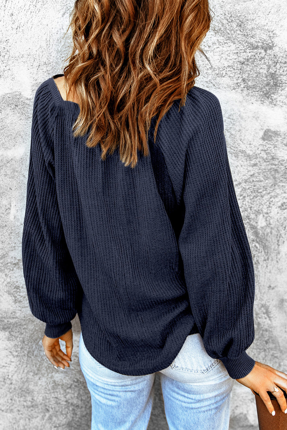 Square Neck Waffle-Knit Top - Draped in Grace