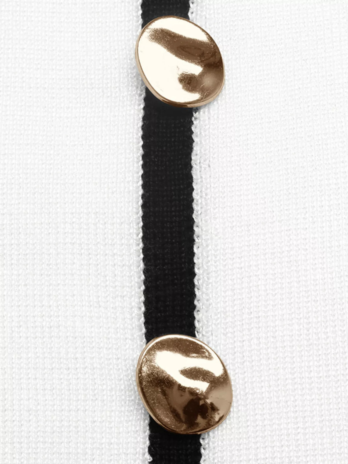 Contrast Trim Button Decor Knit Top - Draped in Grace