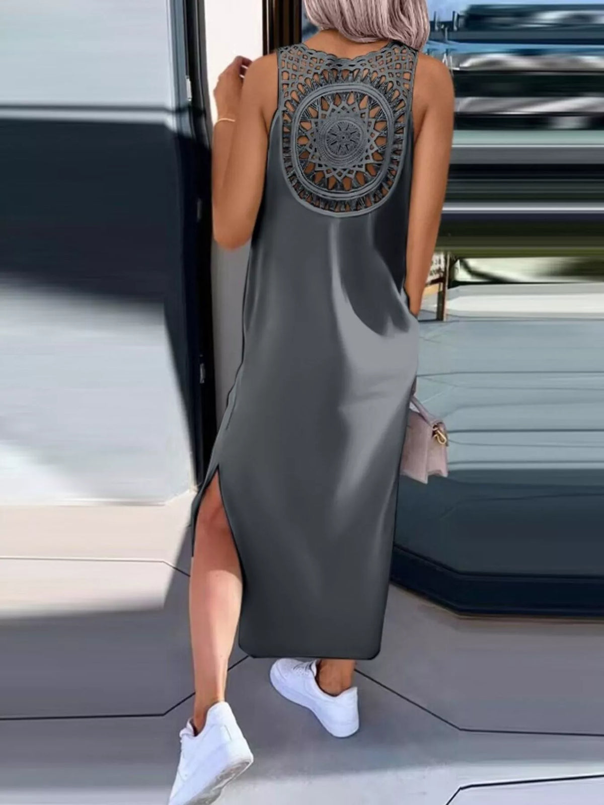 Side Slit Sleeveless Maxi Dress - Draped in Grace