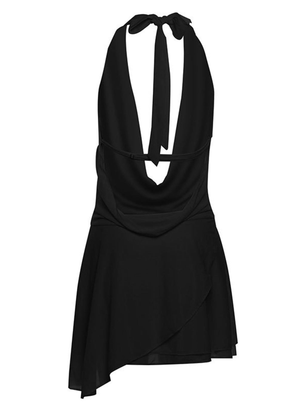 Ruffled Halter Neck Mini Dress - Draped in Grace