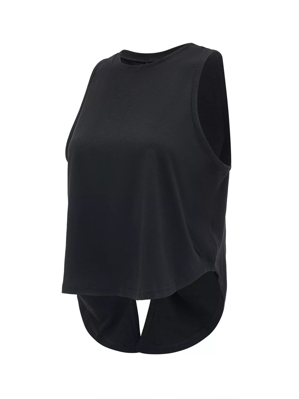 Cutout Back Round Neck Active Tank - Draped in Grace