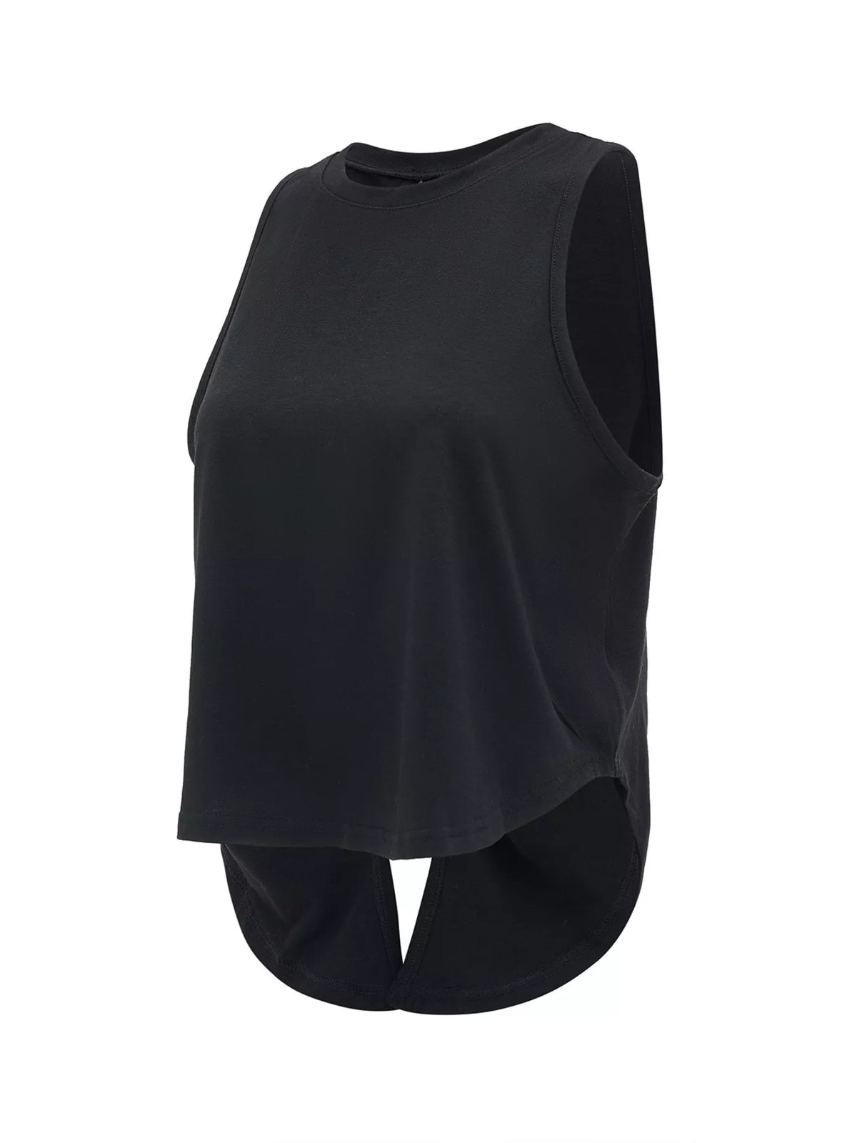 Cutout Back Round Neck Active Tank - Draped in Grace