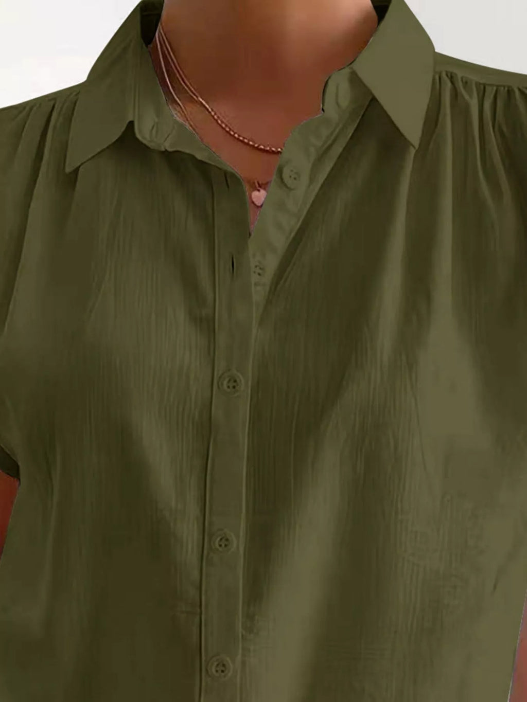 Button-Down Short Sleeve Shirt - Draped in Grace