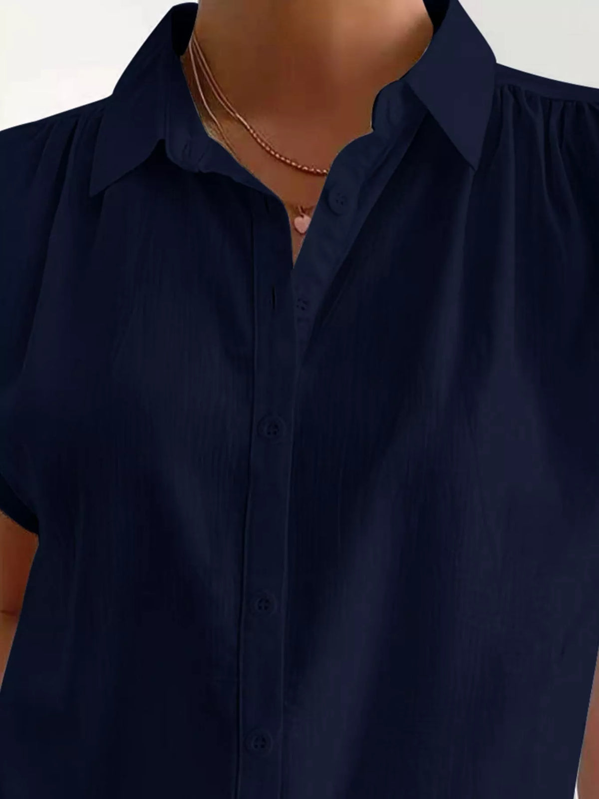 Button-Down Short Sleeve Shirt - Draped in Grace