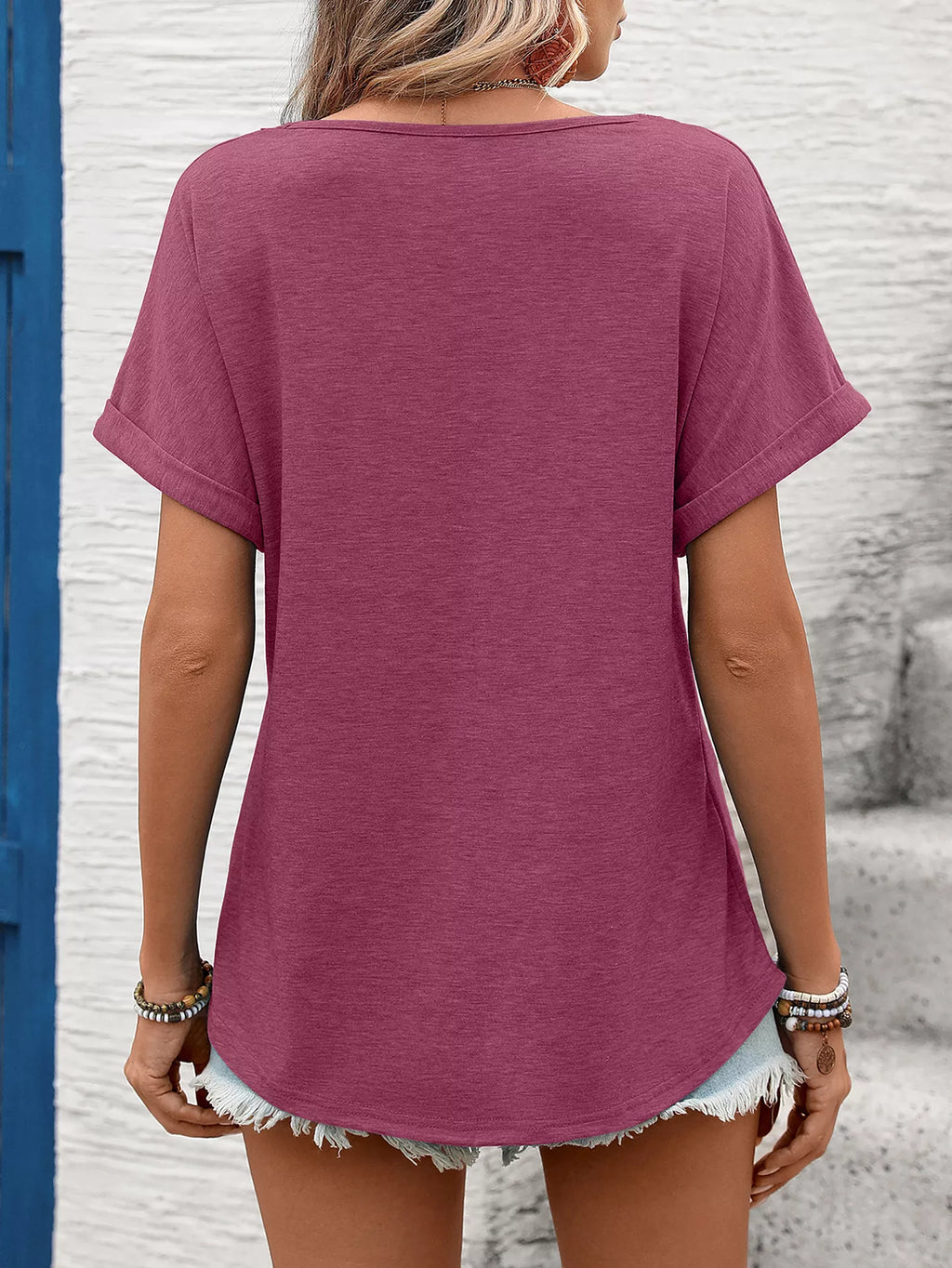 Lace Trim Short Sleeve T-Shirt - Draped in Grace