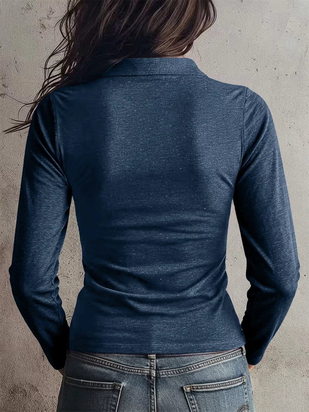 Slim Fit Long Sleeve Quarter-Zip T-Shirt - Draped in Grace