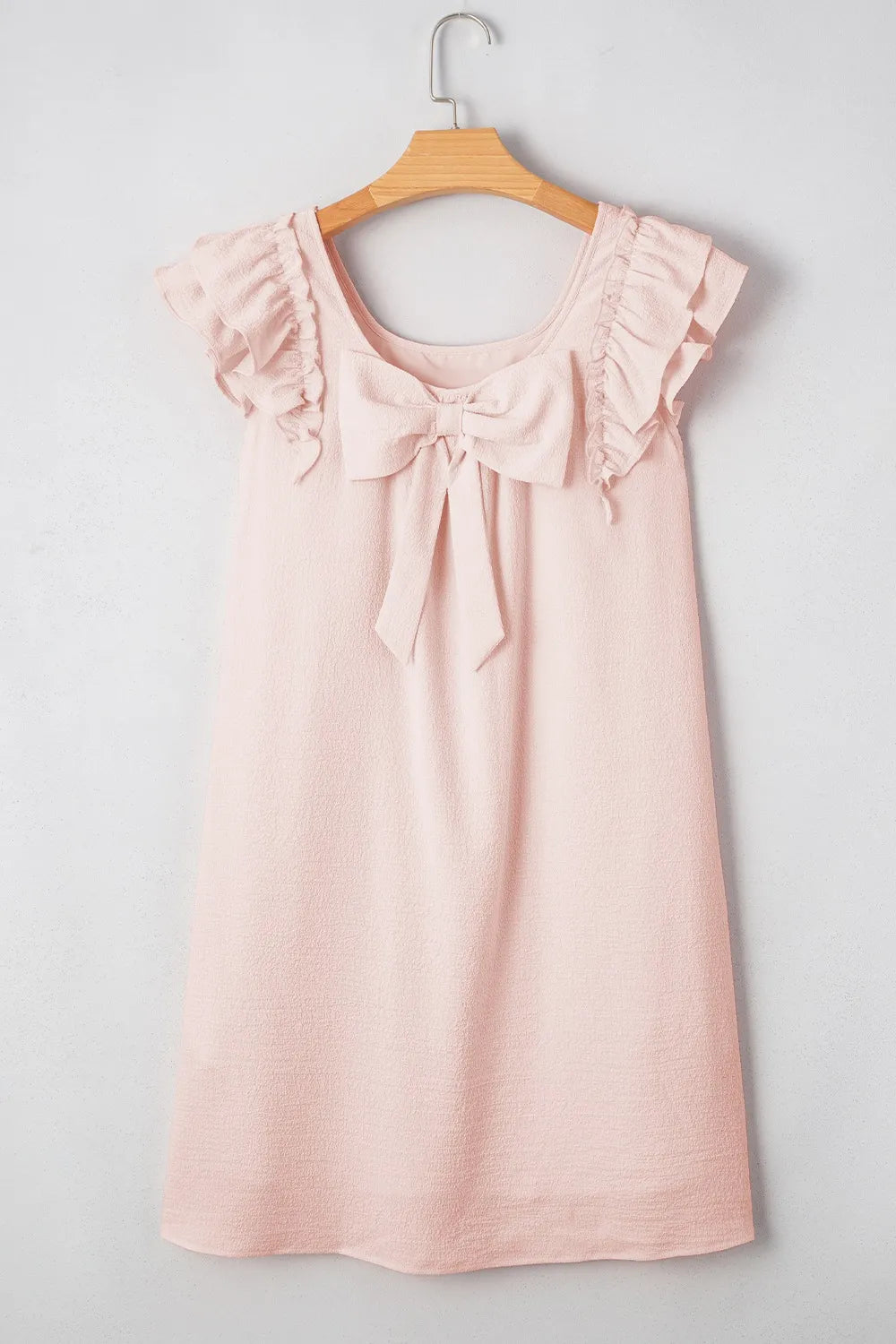 Ruffle Sleeve Bow Back Mini Dress - Draped in Grace