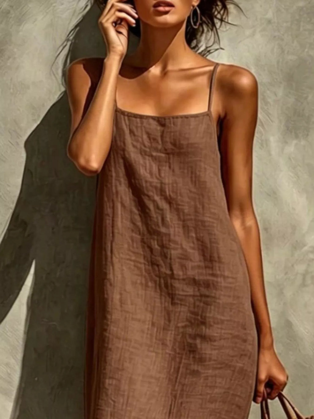 Sleeveless Linen Casual Maxi Dress - Draped in Grace
