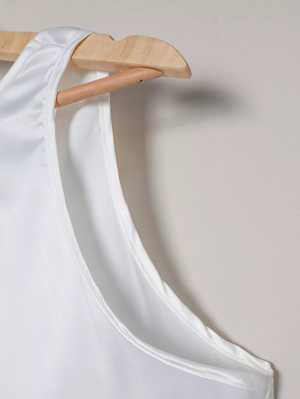 Satin Deep V-Neck Tank - Draped in Grace