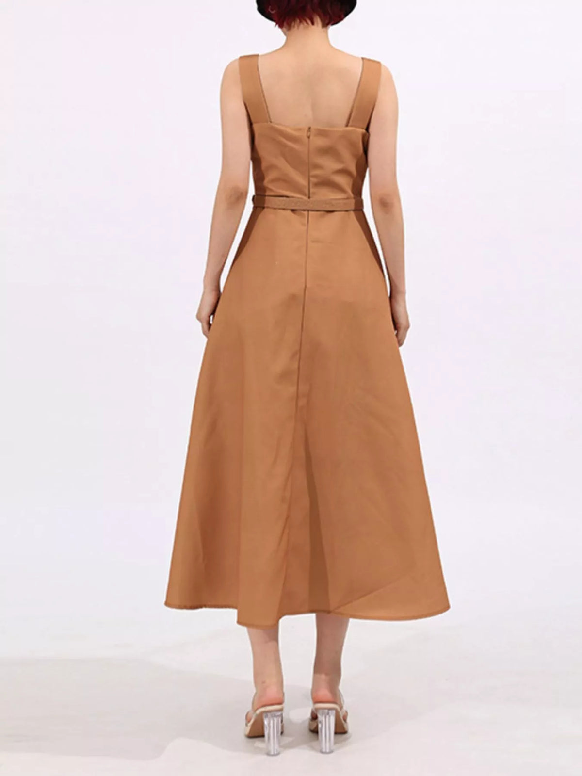 Floral Print Square Neck Midi Dress - Draped in Grace