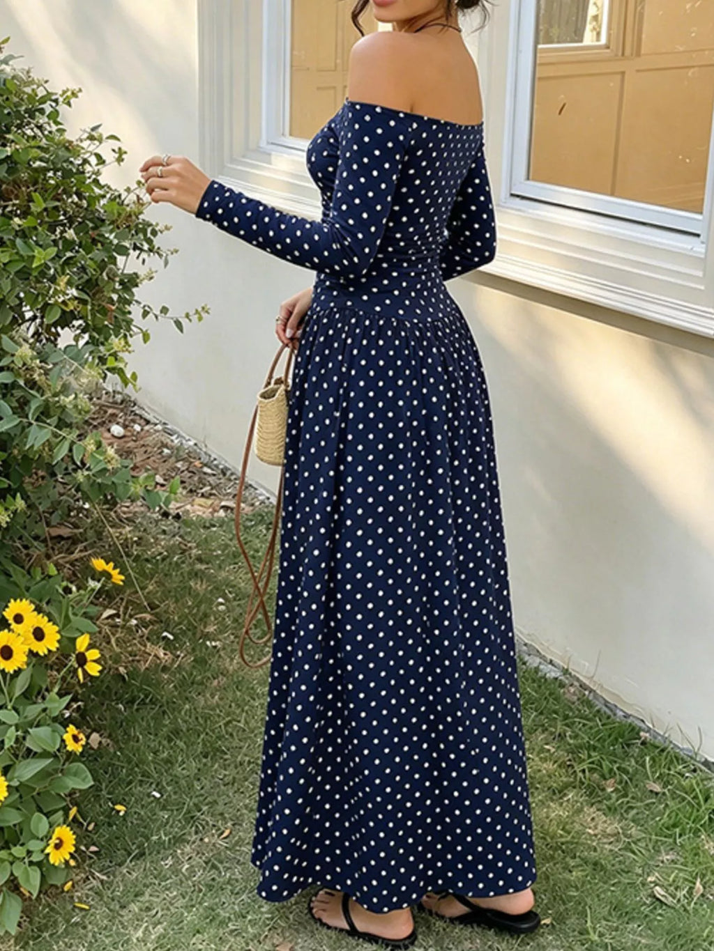 Off-the-Shoulder Maxi Dress - Draped in Grace