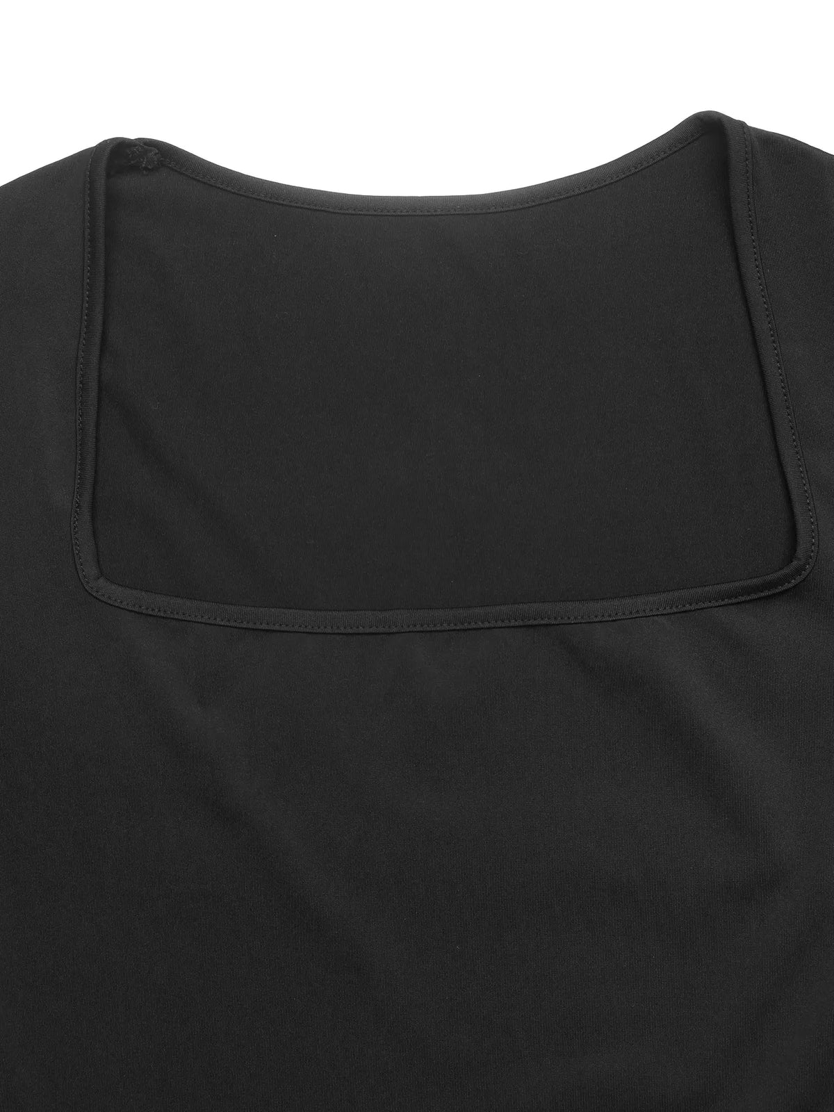 Square Neck Long Sleeve Bubble Hem Dress - Draped in Grace
