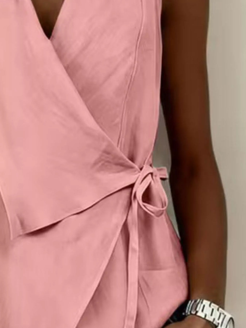 Tie Detail Sleeveless Top - Draped in Grace